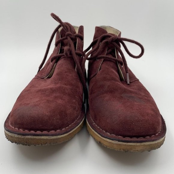 UGG Suede Lace Up Boots Mens Size 9 Wine Color